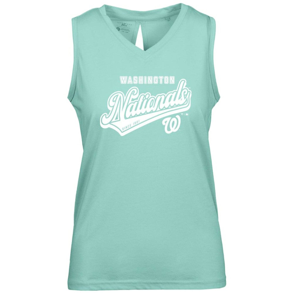 Washington Nationals Levelwear Women's  Paisley Sweep V-Neck Tank Top - Mint