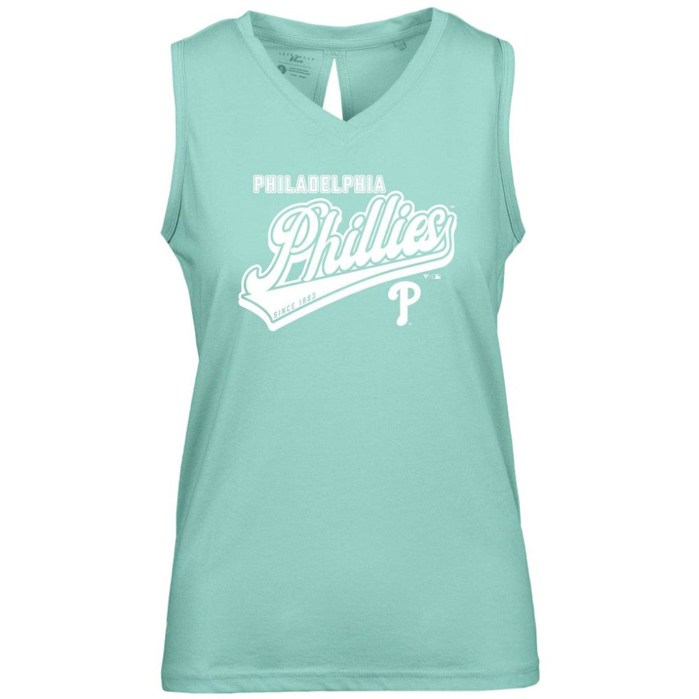 Philadelphia Phillies Levelwear Women's  Paisley Sweep V-Neck Tank Top - Mint