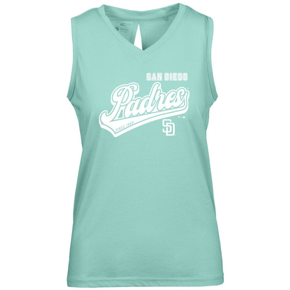 San Diego Padres Levelwear Women's  Paisley Sweep V-Neck Tank Top - Mint