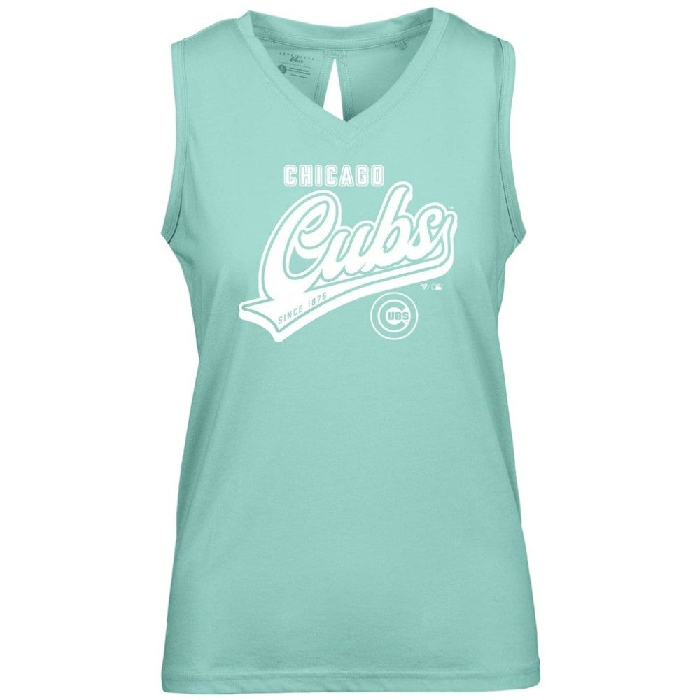 Chicago Cubs Levelwear Women's  Paisley Sweep V-Neck Tank Top - Mint
