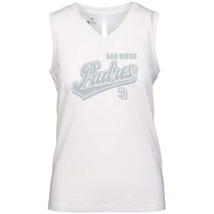 San Diego Padres Levelwear Women's  Paisley Sweep V-Neck Tank Top - White