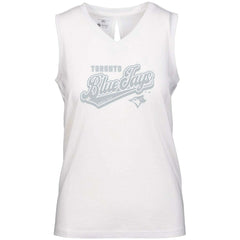 Toronto Blue Jays Levelwear Women's  Paisley Sweep V-Neck Tank Top - White