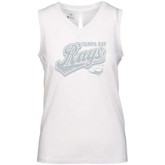 Tampa Bay Rays Levelwear Women's  Paisley Sweep V-Neck Tank Top - White