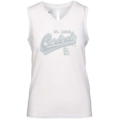 St. Louis Cardinals Levelwear Women's  Paisley Sweep V-Neck Tank Top - White