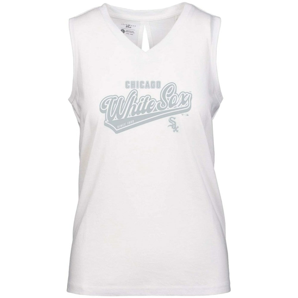 Chicago White Sox Levelwear Women's  Paisley Sweep V-Neck Tank Top - White