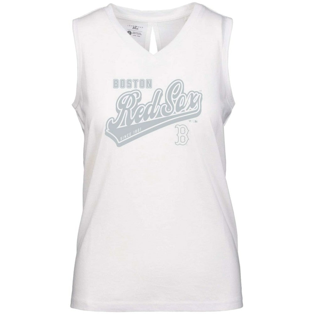 Boston Red Sox Levelwear Women's  Paisley Sweep V-Neck Tank Top - White