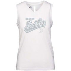 Boston Red Sox Levelwear Women's  Paisley Sweep V-Neck Tank Top - White