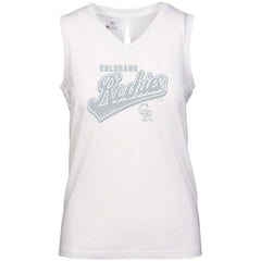 Colorado Rockies Levelwear Women's  Paisley Sweep V-Neck Tank Top - White