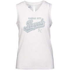 Kansas City Royals Levelwear Women's  Paisley Sweep V-Neck Tank Top - White