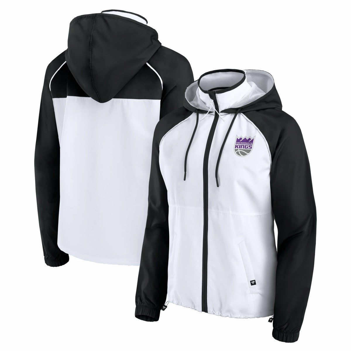 Sacramento Kings Women's Anorak Raglan Full-Zip Hoodie Jacket - White/Black | Fanatics sale