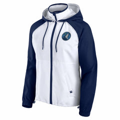 Minnesota Timberwolves Women's Anorak Raglan Full-Zip Hoodie Jacket - White/Navy | Fanatics sale