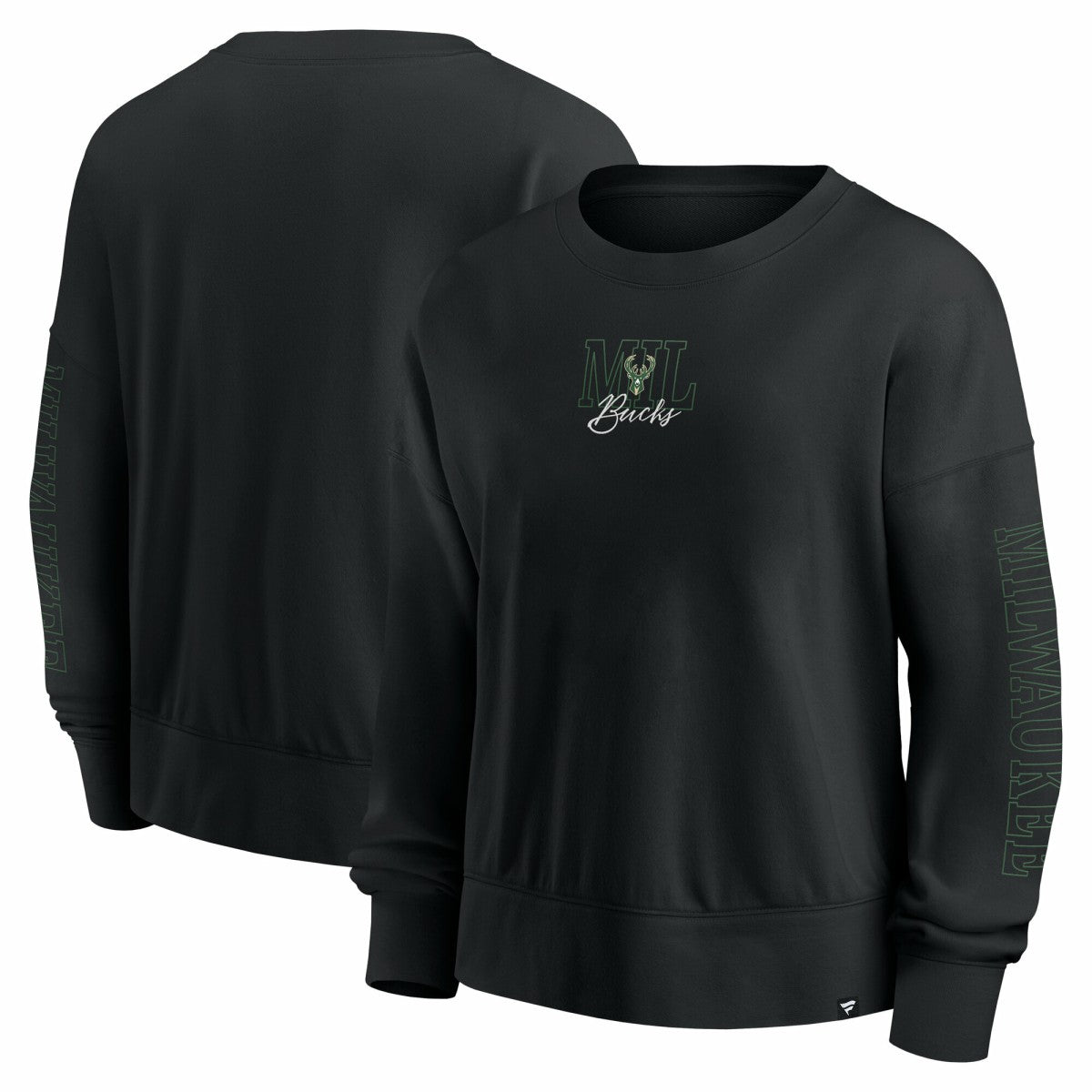 Milwaukee Bucks Women's Oversized Game Day Pullover Sweatshirt - Black | Fanatics outlet