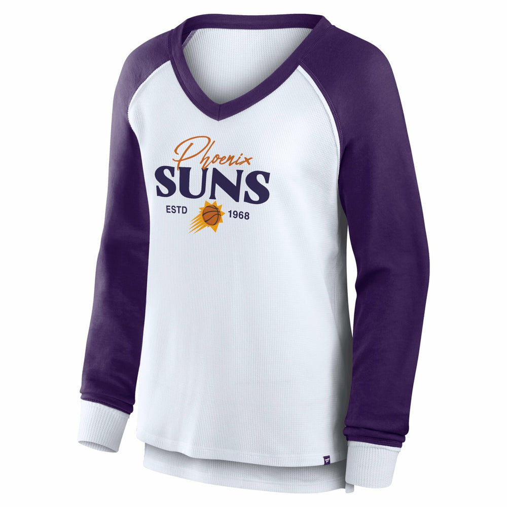 Phoenix Suns Women's Open Lane Waffle Long Sleeve V-Neck T-Shirt - White | Fanatics cheap