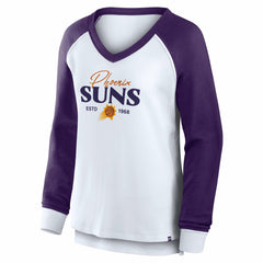 Phoenix Suns Women's Open Lane Waffle Long Sleeve V-Neck T-Shirt - White | Fanatics cheap