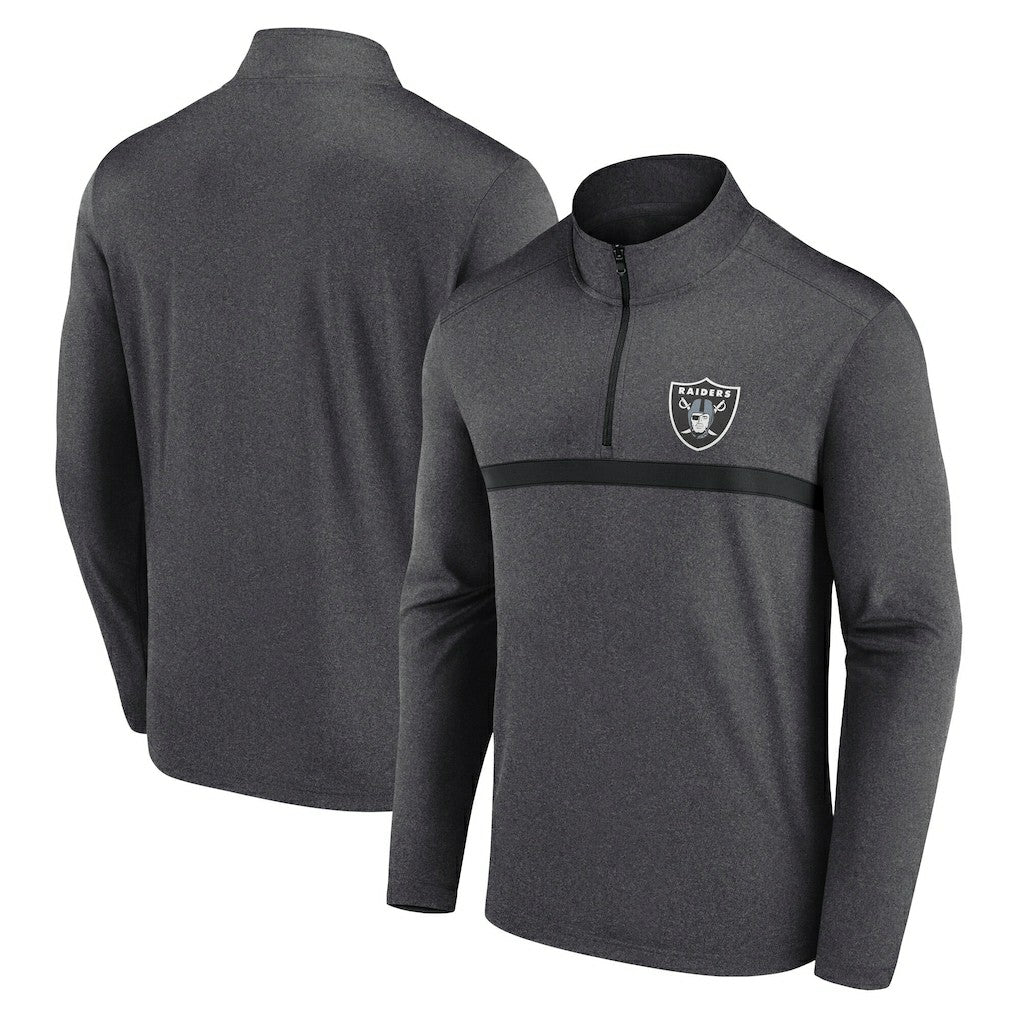 Las Vegas Raiders Head-to-Head Quarter-Zip Pullover - Charcoal sale