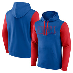 Buffalo Bills Outline Pullover Hoodie - Royal/Red cheap