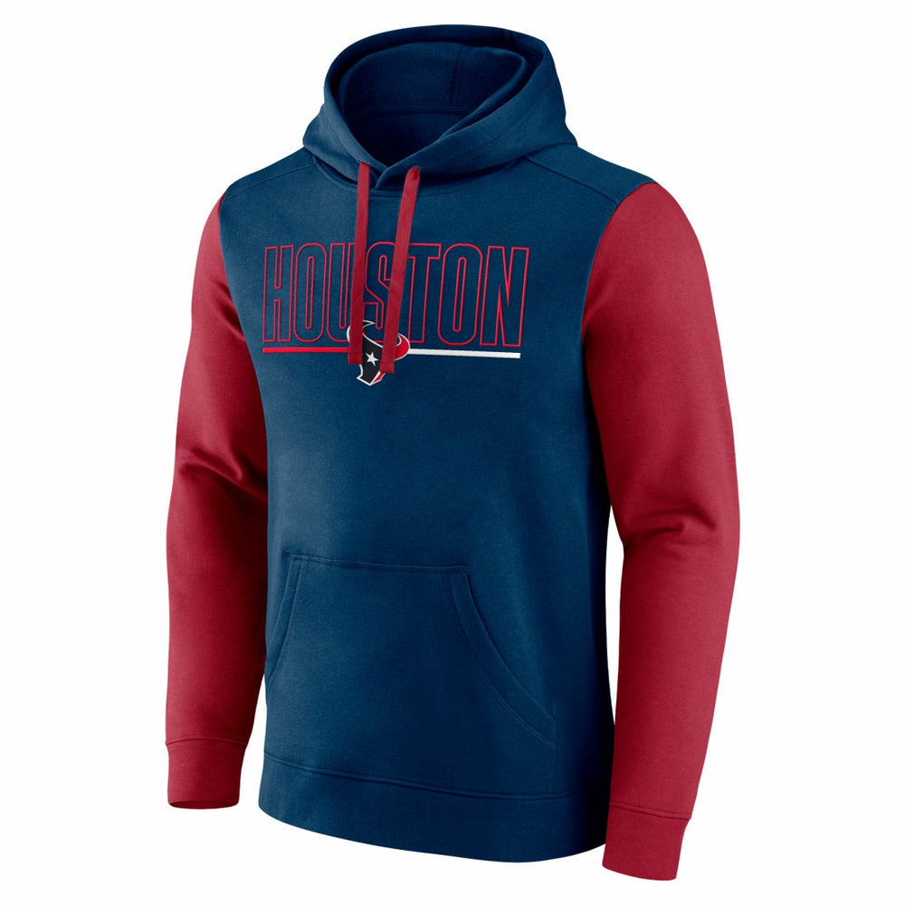Houston Texans Outline Pullover Hoodie - Navy/Red outlet