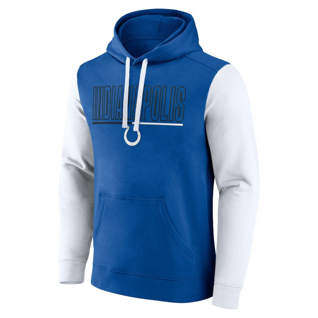 Indianapolis Colts Outline Pullover Hoodie - Royal/White cheap