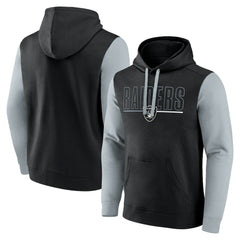 Las Vegas Raiders Outline Pullover Hoodie - Black/Silver cheap