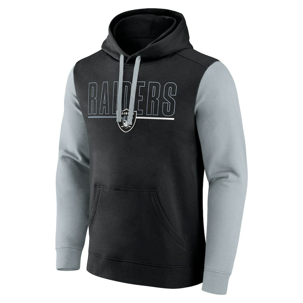 Las Vegas Raiders Outline Pullover Hoodie - Black/Silver cheap