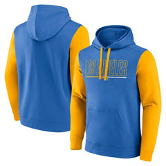 Los Angeles Chargers Outline Pullover Hoodie - Powder Blue/Gold cheap