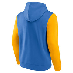 Los Angeles Chargers Outline Pullover Hoodie - Powder Blue/Gold cheap