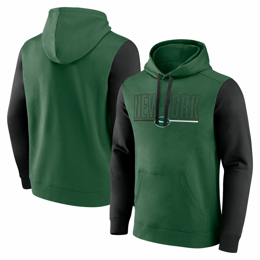 New York Jets Outline Pullover Hoodie - Green/Black outlet