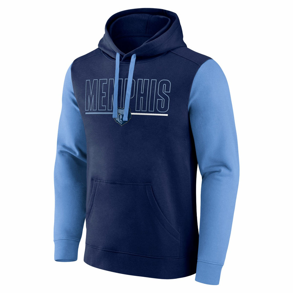 Memphis Grizzlies Logo Athletic Outline Colorblock Pullover Hoodie - Navy online