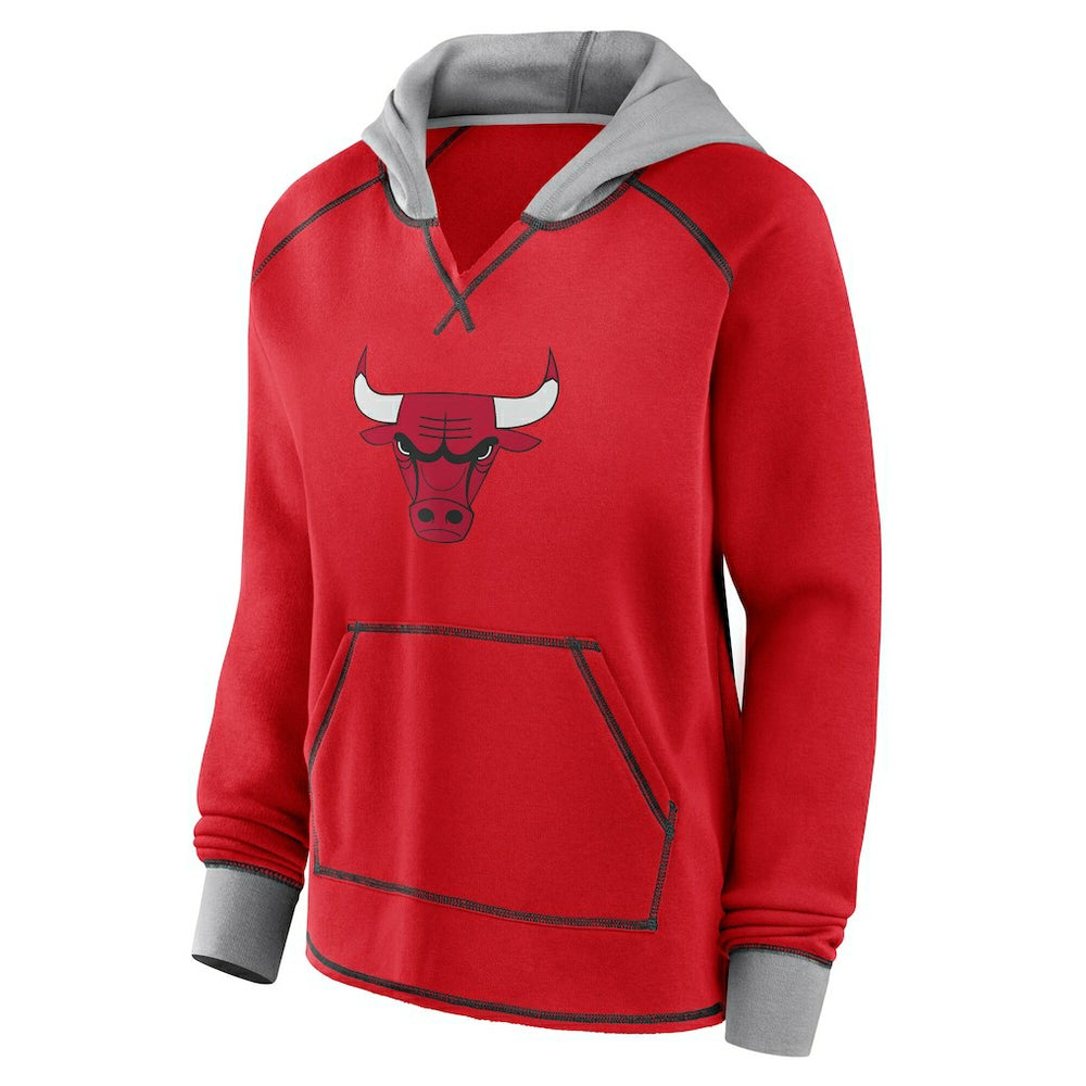 Chicago Bulls Logo Athletic Women's Boom Pullover Hoodie - Red on sale
