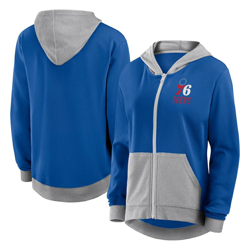 Philadelphia 76ers Logo Athletic Women's Hit It French Terry Full-Zip Hoodie - Royal shop