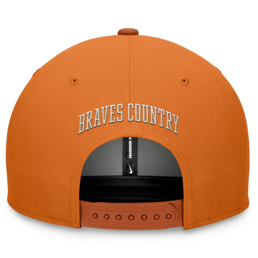 Atlanta Braves Pro Dunk Performance Snapback Hat - Orange | Nike