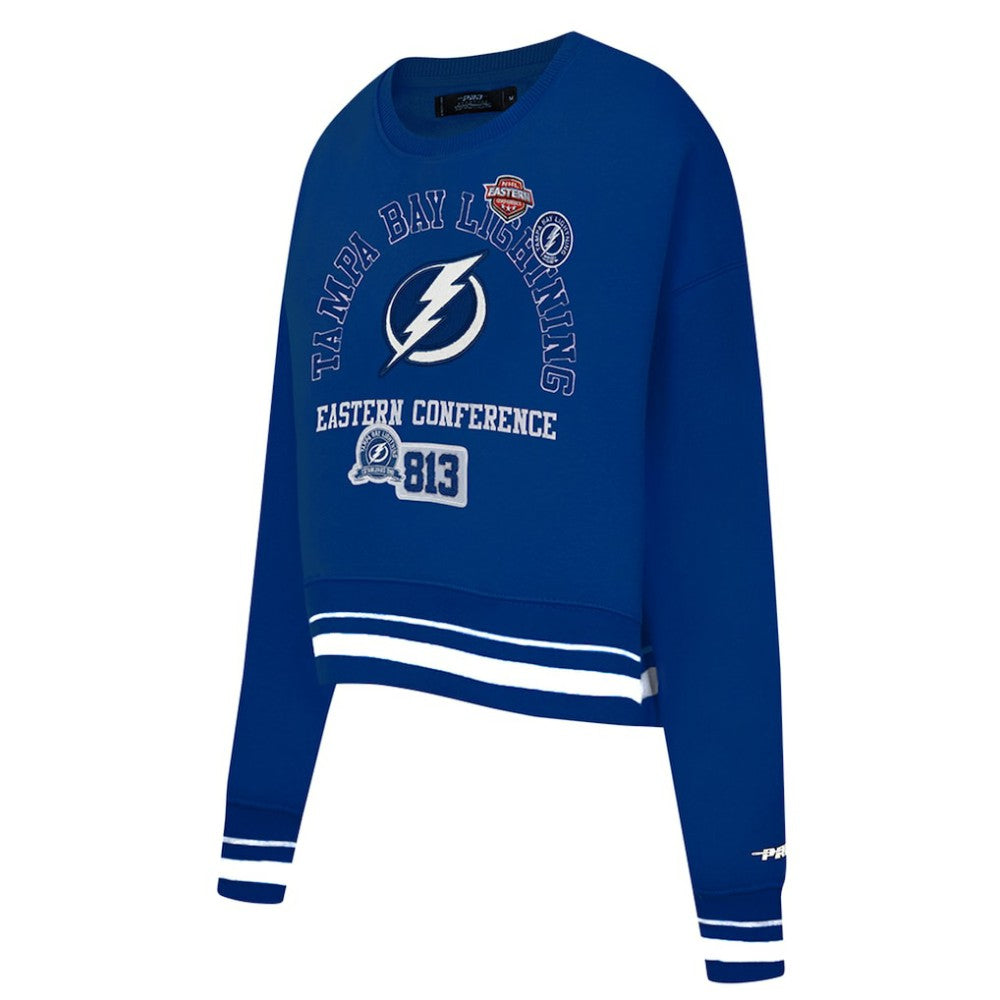Tampa Bay Lightning Pro Standard Women's Area Code Cropped Pullover Sweatshirt Blue