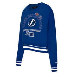 Tampa Bay Lightning Pro Standard Women's Area Code Cropped Pullover Sweatshirt Blue
