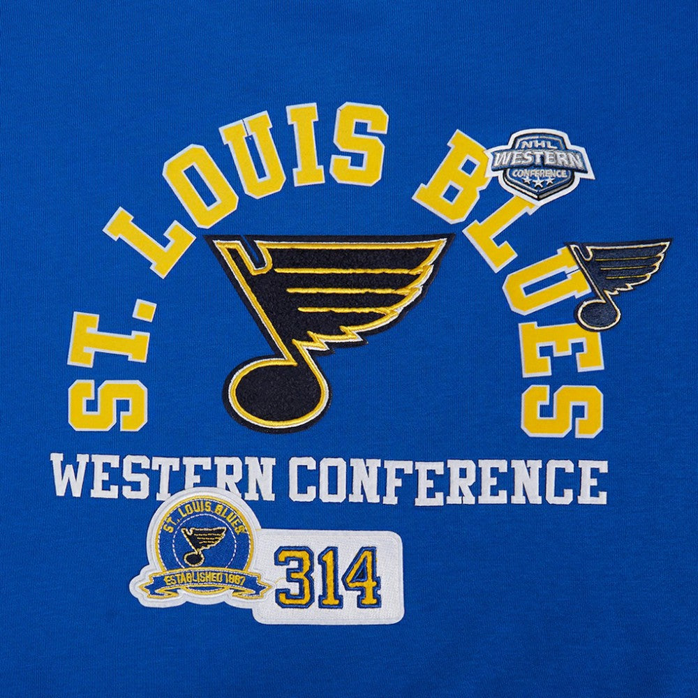 St. Louis Blues Pro Standard Women's Area Code Cropped Pullover Sweatshirt Blue