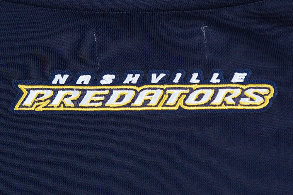 Nashville Predators Pro Standard Women's Area Code Cropped Pullover Sweatshirt Navy