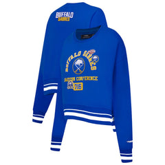 Buffalo Sabres Pro Standard Women's Area Code Cropped Pullover Sweatshirt Royal