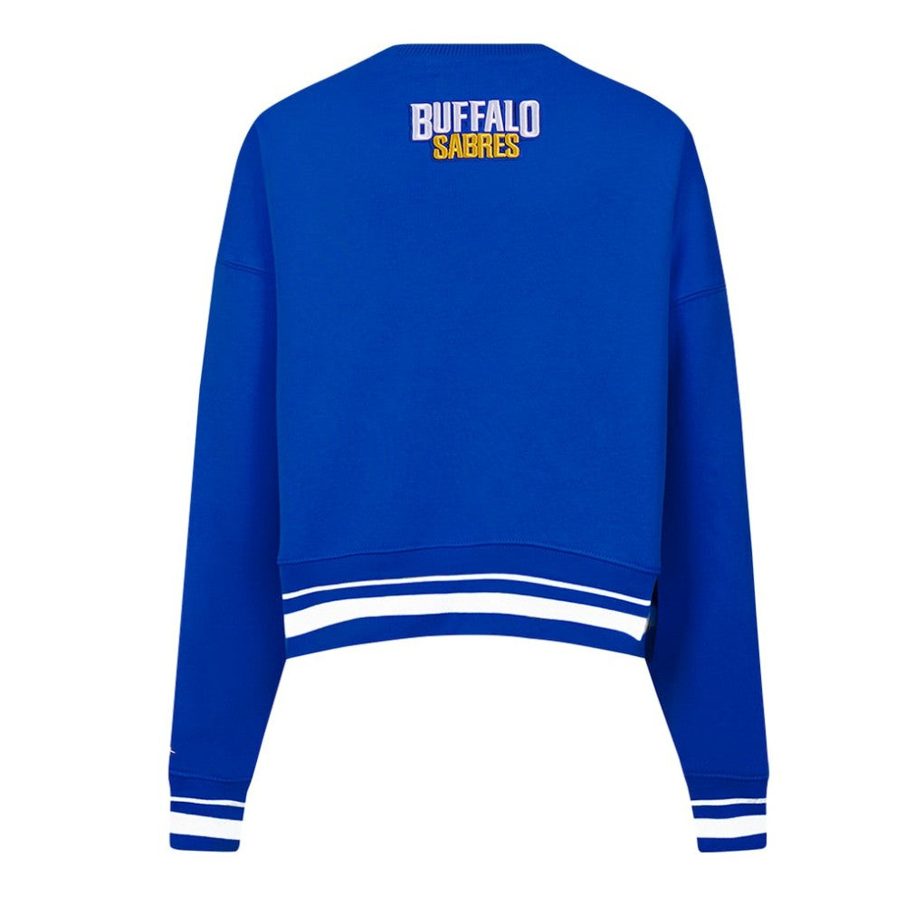 Buffalo Sabres Pro Standard Women's Area Code Cropped Pullover Sweatshirt Royal