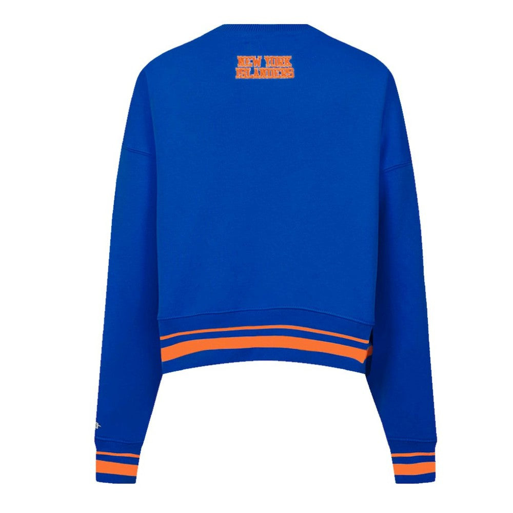 New York Islanders Pro Standard Women's Area Code Cropped Pullover Sweatshirt Royal