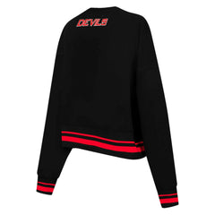New Jersey Devils Pro Standard Women's Area Code Cropped Pullover Sweatshirt Black