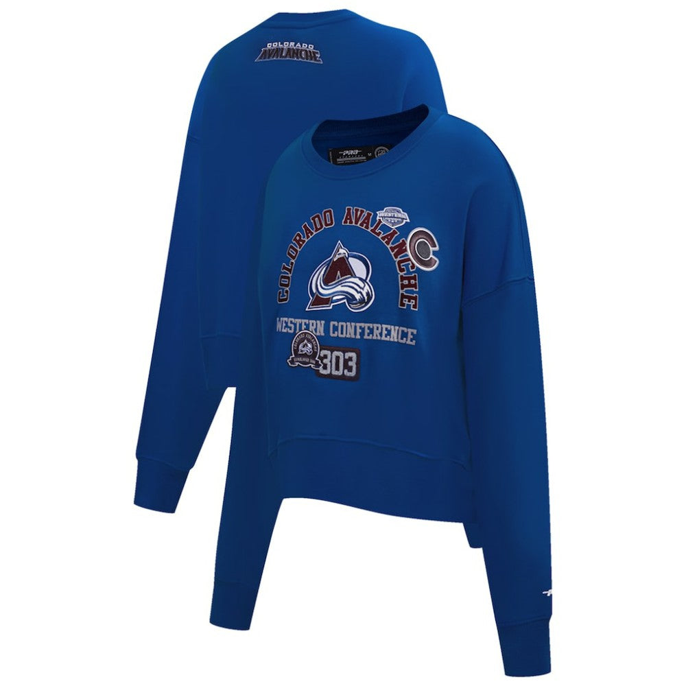 Colorado Avalanche Pro Standard Women's Area Code Cropped Pullover Sweatshirt Blue