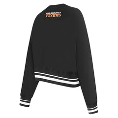 Philadelphia Flyers Pro Standard Women's Area Code Cropped Pullover Sweatshirt Black