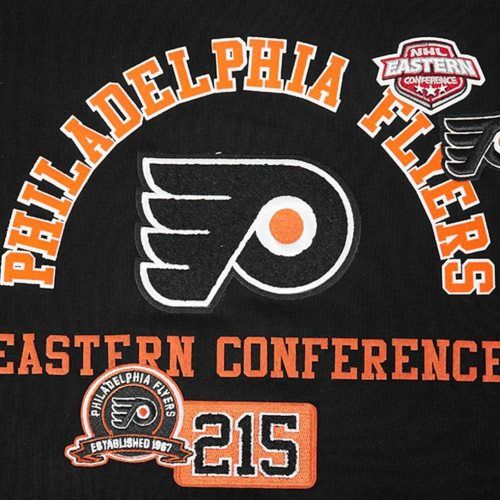 Philadelphia Flyers Pro Standard Women's Area Code Cropped Pullover Sweatshirt Black