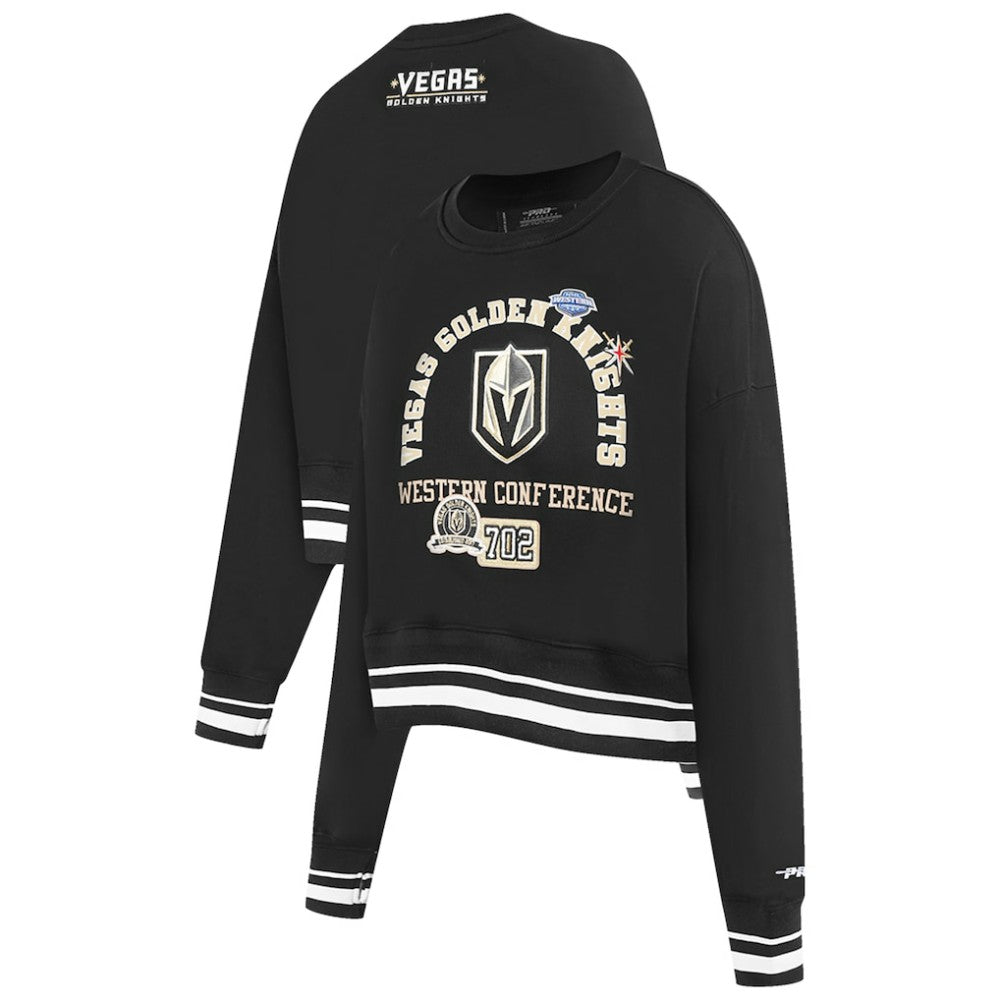 Vegas Golden Knights Pro Standard Women's Area Code Cropped Pullover Sweatshirt Black