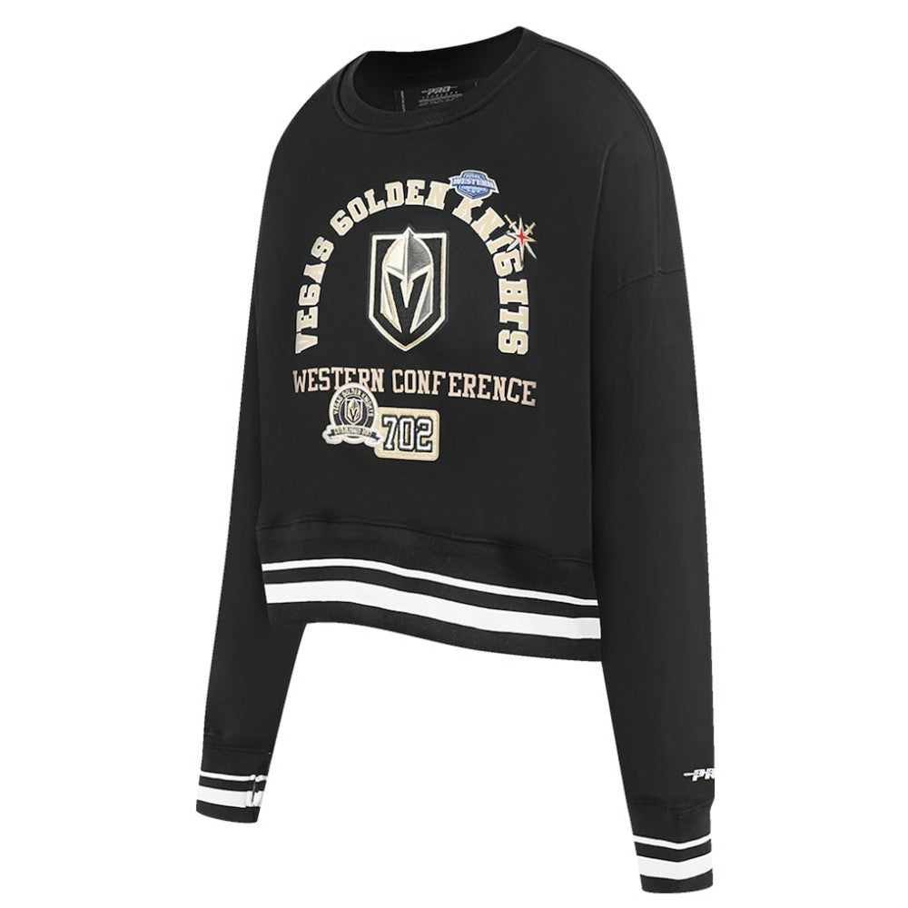 Vegas Golden Knights Pro Standard Women's Area Code Cropped Pullover Sweatshirt Black