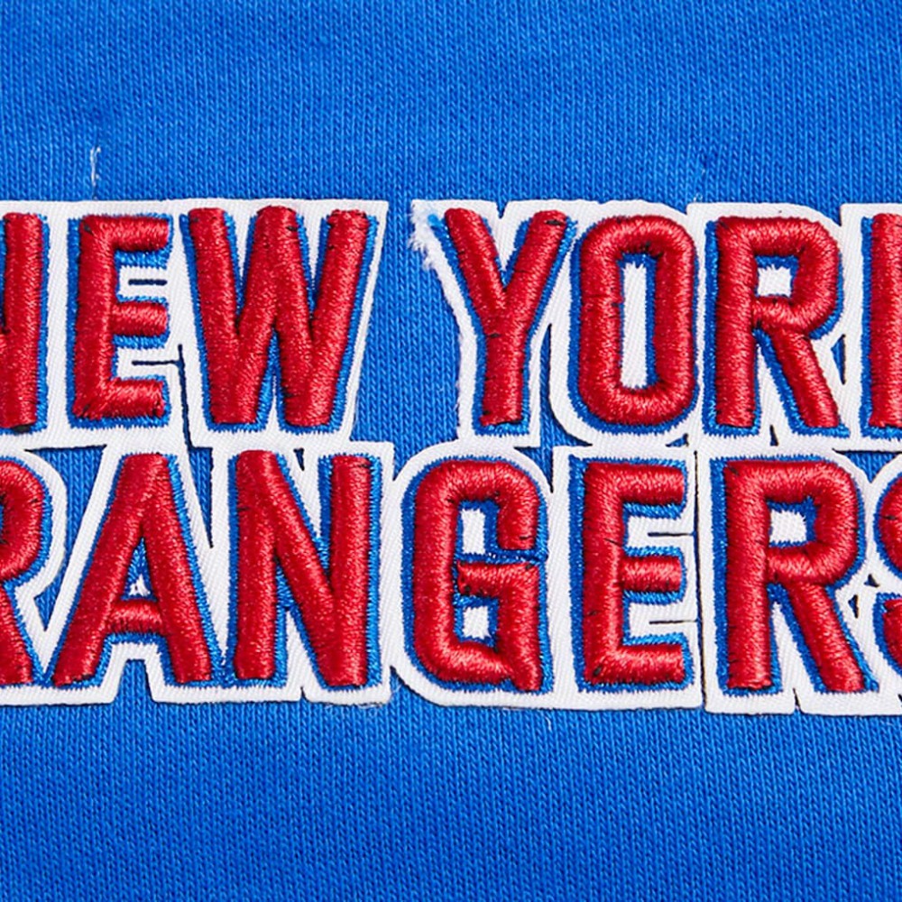 New York Rangers Pro Standard Women's Area Code Cropped Pullover Sweatshirt Blue