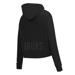 Boston Bruins Pro Standard Women's Jewels Cropped Pullover Hoodie Black