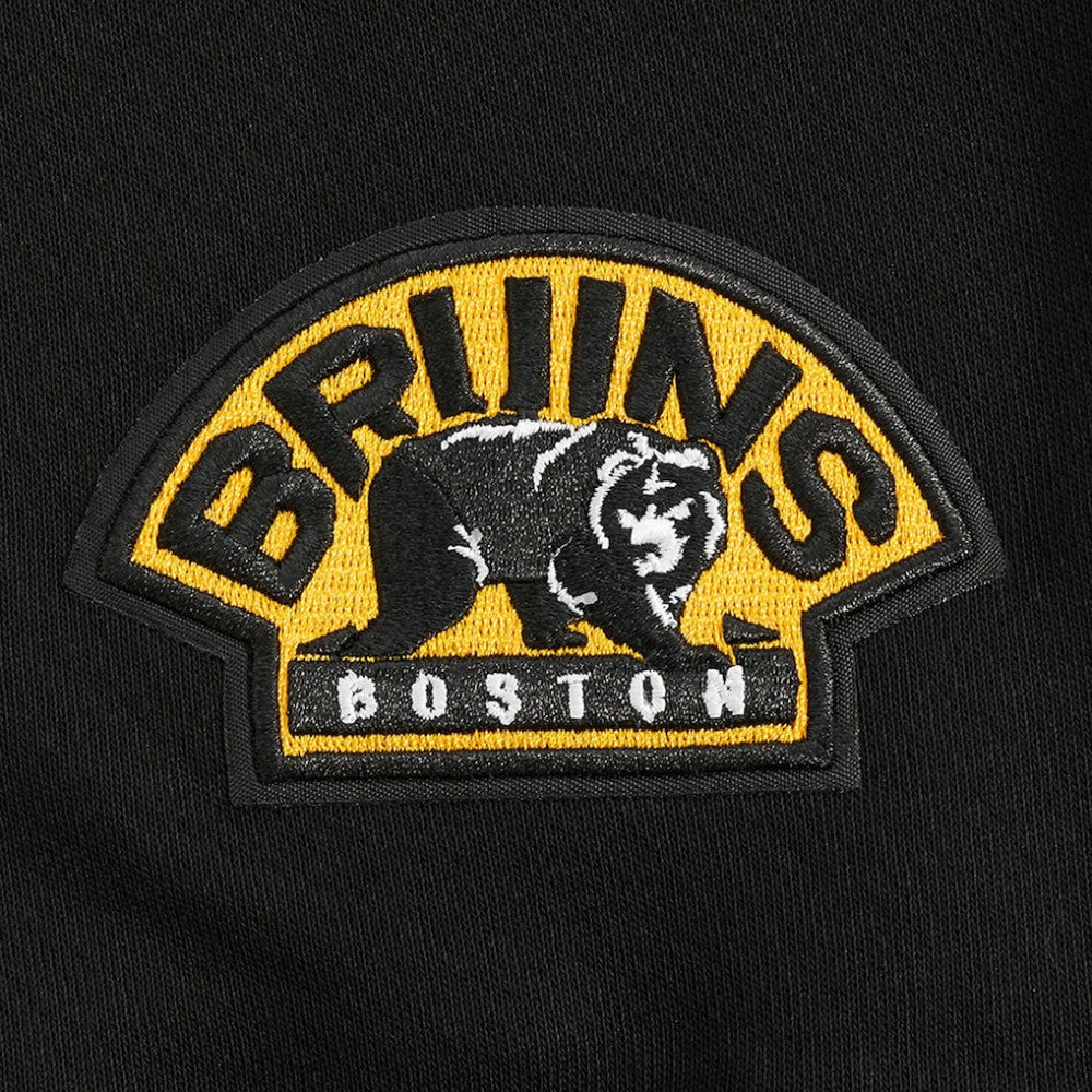 Boston Bruins Pro Standard Women's Jewels Cropped Pullover Hoodie Black