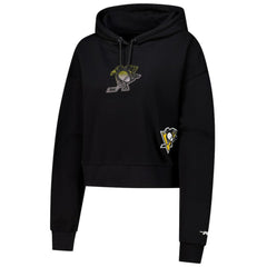Pittsburgh Penguins Pro Standard Women's Jewels Cropped Pullover Hoodie Black