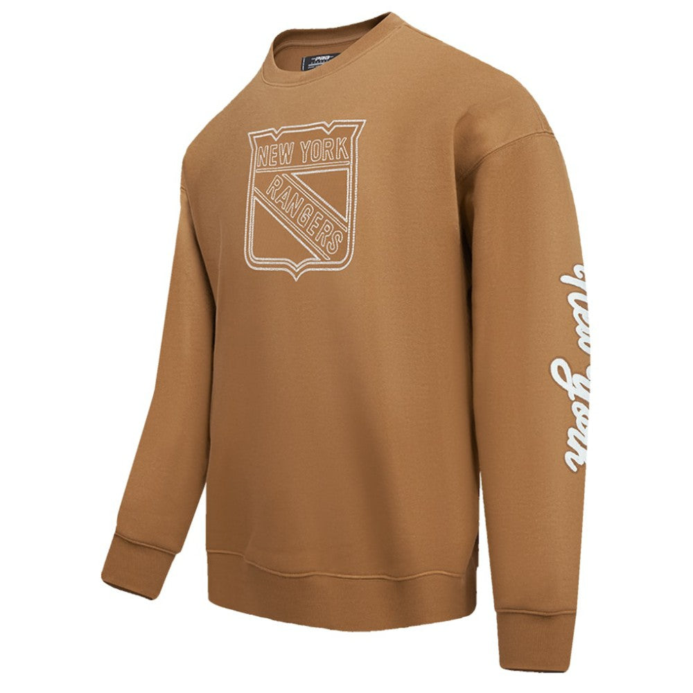 New York Rangers Pro Standard Paint the City Pullover Sweatshirt Brown