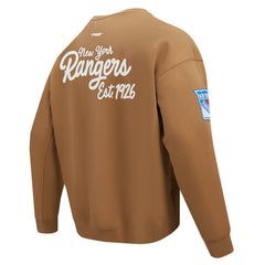 New York Rangers Pro Standard Paint the City Pullover Sweatshirt Brown